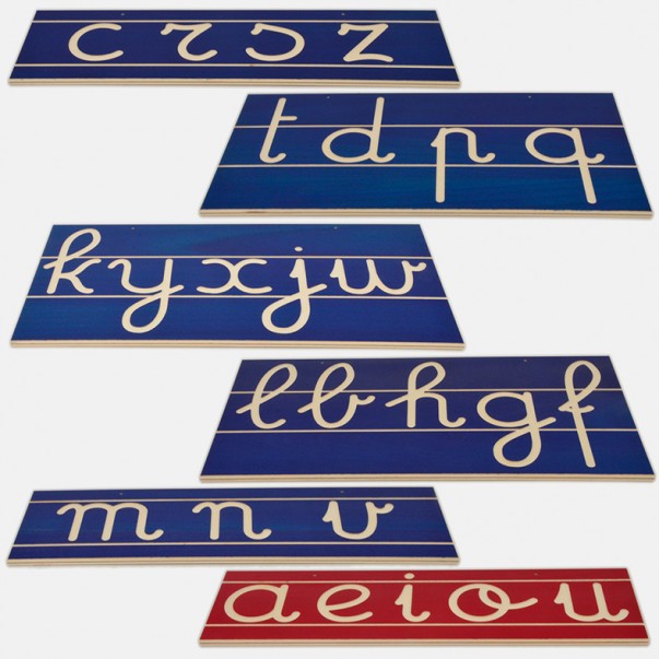 CARTELLI MURALI DELLE LETTERE CORSIVE