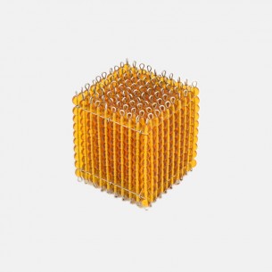 CUBO DEL MILLE DI PERLE ORO, IN VETRO